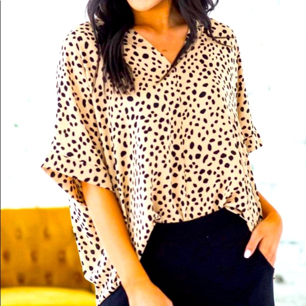 Size Small! New! Animal print v neck tunic top. - Picture 1 of 2
